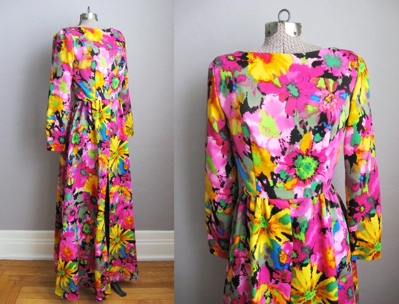 60s print dress