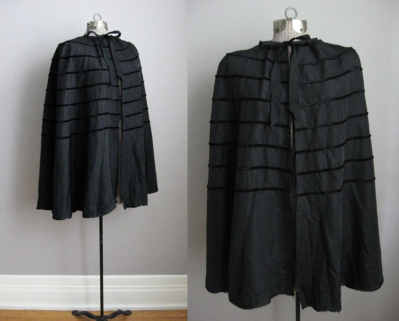 1930s Evening Cape Velvet & Rayon