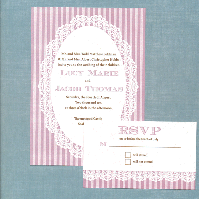Lace Vintage Wedding Invitation